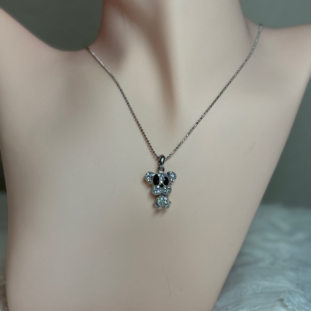 Silver and Black Puppy Necklace - Picture 5 of 5